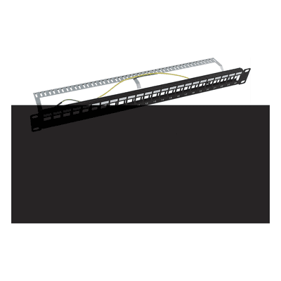 Patch Panel Modular Blindado (STP) de 24 Puertos, con Barra para Organizar Cable