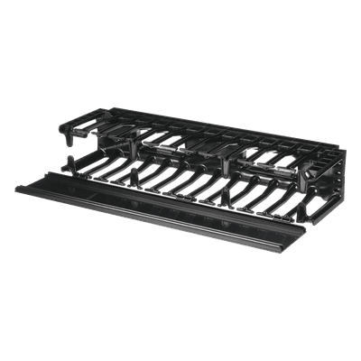 Organizador de Cables Horizontal NetManager de Alta Densidad, Sencillo (Solo Frontal), Para Rack de 19in, 2UR