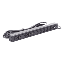 PDU Básico Para Distribución de Energía, Con 12 Tomas NEMA 5-15R Traseras, 1UR, 15 Amp, 120 Vca