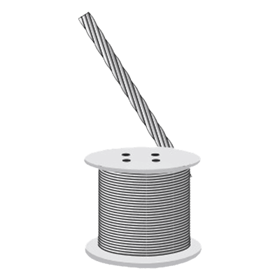 Cable Retenida 7 Hilos, Resistencia 4900 Kg. Diámetro 3/8", Acero Galv. clase A.  (Precio por Metro).