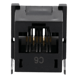 Jack RJ45 categoría 6 de 8 conductores tipo snap-in color negro para el marco de 6 puertos de la línea Claro