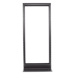 Rack de Dos Postes Estándar de 19 in, Rieles Numerados y Roscados #12-24, Fabricado en Aluminio, 24 Unidades de Rack, Color Negro