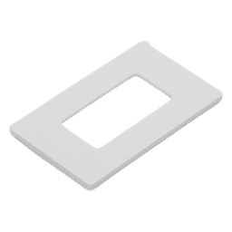 Placa de Pared Screwless / 1 Espacio (1 Gang) / Acabado Satinado Snow / Perfil Delgado 0.30 in (7.6 mm) / Apertura Estilo Designer