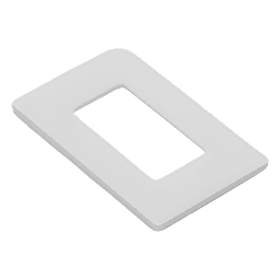 Placa de Pared Screwless / 1 Espacio (1 Gang) / Acabado Satinado Snow / Perfil Delgado 0.30 in (7.6 mm) / Apertura Estilo Designer