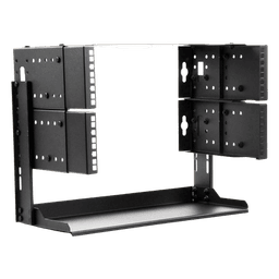 Rack Abierto de montaje en Pared, de 19in, 5 Unidades de rack, Profundidad Ajustable (8" a 12") con Charola de Uso Múltiple.