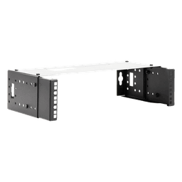 Rack Abierto de montaje en Pared, de 19in,  Profundidad Ajustable (8" a 12") de 2.5  Unidades de rack, con Capacidad de Crecimiento.