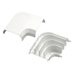 Curva de radio controlado, para uso con canaleta T70, Material PVC Rígido, Color Blanco Mate