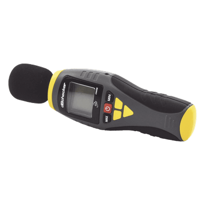 Medidor de Decibeles Profesional / Rango 40-130 dB en 4 Escalas / Precisión ±2 dB / Cumple NFPA 72 y ANSI S1.4 / LCD 4 Dígitos con Max/Min Hold / Micrófono Condensador Electret ½ Pulgada