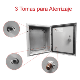 Gabinete de Acero IP66 Uso en Intemperie (250 x 300 x 150 mm) con Placa Trasera Interior Metálica y Compuerta Inferior Atornillable (Incluye Chapa y Llave T).