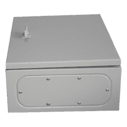 Gabinete de Acero IP66 Uso en Intemperie (250 x 300 x 150 mm) con Placa Trasera Interior Metálica y Compuerta Inferior Atornillable (Incluye Chapa y Llave T).