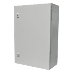 Gabinete de Acero IP66 Uso en Intemperie (500 x 700 x 250 mm) con Placa Trasera Interior Metálica y Compuerta Inferior Atornillable (Incluye Chapa y Llave T).