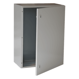 Gabinete de Acero IP66 Uso en Intemperie (600 x 800 x 300 mm) con Placa Trasera Interior Metálica y Compuerta Inferior Atornillable (Incluye Chapa y Llave T).