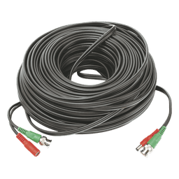 Cable Coaxial (BNC RG59) + Alimentación / SIAMES / 50 Metros (164 Pies) / 100% COBRE / Para Cámaras 4K / Uso Interior y Exterior