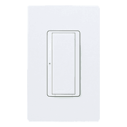 Interruptor inalámbrico on/off Maestro Wireless de 8 A para iluminación y ventiladores de 1/10 HP, 120-277 V, no requiere neutro, compatible con hub Vive, color blanco