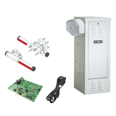 Kit de Barrera Vehicular 1601 de Uso CONTINUO Con Mástil de Aluminio 4 Metros / Incluye Sensor de Masa y Loop.