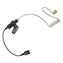 Auricular de tubo acústico transparente con cable de fibra tranzada con conector SNAP tipo MIRAGE. Requiere micrófono de solapa de 1 o 2 hilos de la Serie SNAP.