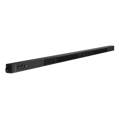PDU Medible, Para Distribución de Energía, Entrada 200-230 NEMA L6-30P, Con 24 Tomas C13 Y 6 Tomas C19, de Instalación Vertical