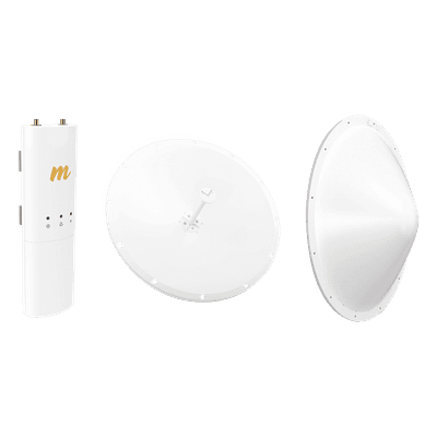 Kit de radio C5C con Antena de 28dBi, Frecuencia (4.9-6.5 GHz), para hasta 20 km, Radomo, PoE y Jumpers Incluidos