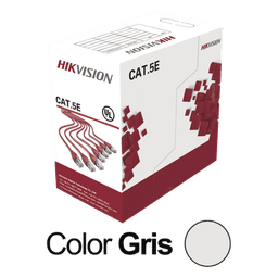 Bobina de Cable UTP 305 Metros (1000 Pies) / Cat5E (24 AWG) / Color Gris / PVC (CM) / Uso en Interior / 100% Cobre / Aplicaciones de CCTV y Redes de Datos