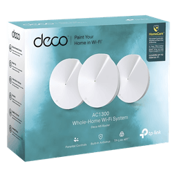 Kit 3 Routers Inalámbricos MESH Interior para Hogar / Doble Banda Wi-Fi 5 AC1300 Mbps / 2 Puerto Gigabit WAN/LAN / 4 Antenas Internas / Administración Mediante la App Deco (iOS, Android) / Protección HomeCare
