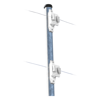 Aislador de Paso Blanco Reforzado para Cercos Eléctricos / Aislamiento hasta 18 kV / Resistente a Clima Extremo / Polipropileno y Policarbonato