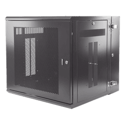 Gabinete PanZone de Montaje en Pared, de 19in, Puerta Ventilada, 12 UR, 635mm de Profundidad, Color Negro