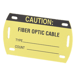 Kit de 5 Etiquetas Autolaminadas para Fibra Óptica, Para Uso Interior/Exterior, Dimensiones de 90.42 x 52.32 mm (3.56 x 2.06 pulgadas), Color Negro con Amarillo