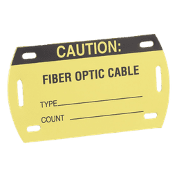 Kit de 5 Etiquetas Autolaminadas para Fibra Óptica, Para Uso Interior/Exterior, Dimensiones de 90.42 x 52.32 mm (3.56 x 2.06 pulgadas), Color Negro con Amarillo