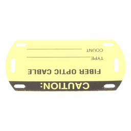 Kit de 5 Etiquetas Autolaminadas para Fibra Óptica, Para Uso Interior/Exterior, Dimensiones de 90.42 x 52.32 mm (3.56 x 2.06 pulgadas), Color Negro con Amarillo