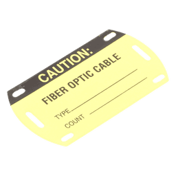 Kit de 5 Etiquetas Autolaminadas para Fibra Óptica, Para Uso Interior/Exterior, Dimensiones de 90.42 x 52.32 mm (3.56 x 2.06 pulgadas), Color Negro con Amarillo