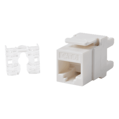 Módulo Jack Keystone Cat6 con Terminación 110 (Punchdown) Ángulo 180 - Color Blanco