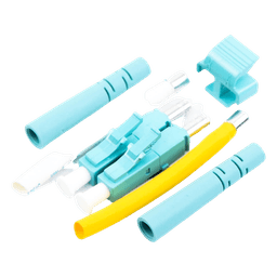 Conector de Fibra Óptica LC Duplex, Epoxico, Fibra Recubierta, Multimodo, Color Aqua (No pre-pulido)