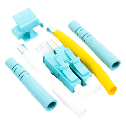 Conector de Fibra Óptica LC Duplex, Epoxico, Fibra Recubierta, Multimodo, Color Aqua (No pre-pulido)