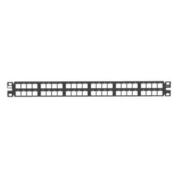Panel de Parcheo Modular / 48 Puertos / 1 UR / Alta Densidad / Keystone / Acero CRS / RoHS