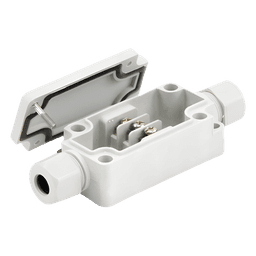 Caja de Conexión Exterior / IP66 / 3 Líneas / Terminales Tipo Herradura / Calibre 12-22 AWG / -40°C a +120°C