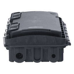 Caja de Distribución de Fibra Óptica, Hasta 96 Empalmes, Exterior IP65, Color Negro