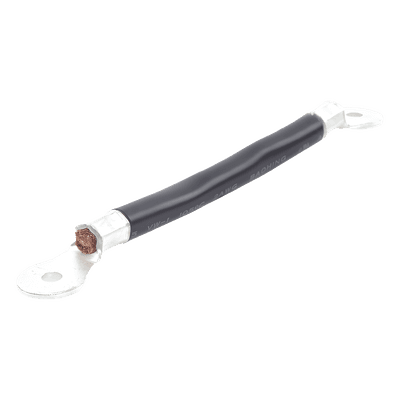 Cable para Baterías, 0.2m, Negro, Calibre 2 AWG con Terminales de Ojo en Ambos Extremos
