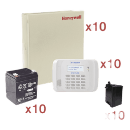 Kit de 10 paneles de alarma cableados de 8 zonas con teclado inalámbrico, batería y transformador, para instaladores