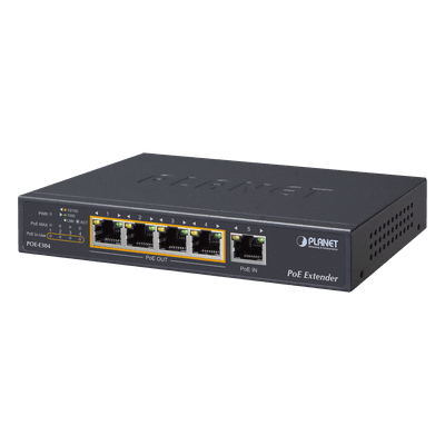 Extensor Ultra PoE de 65 Watts Con 4 Puertos Gigabit de Salida 802.3 af/at