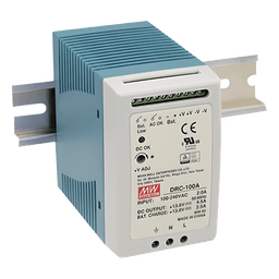 Fuente de poder Riel Din 12V, 100W con Cargador de Batería