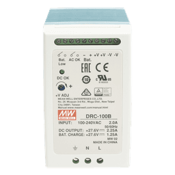 Fuente de poder Riel Din 24V, 100W con Cargador de Bateria
