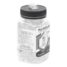 Plug Modular RJ45 / Cat6 / Sin Blindaje / 23AWG / Chapado Oro 30 Micras / 100 Piezas