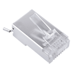Bote con 100 Piezas de Plug Modular RJ45 Cat6 Blindado con Pin de Tierra, Chapado de Oro a 30 Micras para Durabilidad Extrema