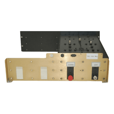Preselector de 380-470 MHz, Compacto, 2-5 MHz Ancho-Banda, 1.5 dB, 450 Watt, N Hembras.