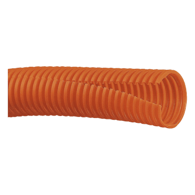 Tubo Corrugado Abierto para Protección de Cables, .50 (12.7 mm) de Diámetro, 30.5 m de Largo, Color Naranja