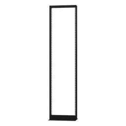 Rack de 2 Postes (Doble Perforación), Estándar 19", 45 Unidades, Fabricado en Acero, Base "L" para Anclar a Piso.