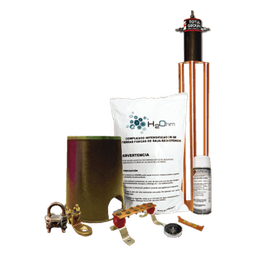 Kit de Tierra Física con Electrodo TG100AB y accesorios de instalación.