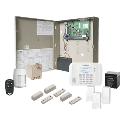 Kit de panel de alarma de intrusión con comunicador IP integrado y receptor inalámbrico para zonas RF