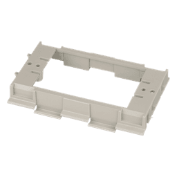 Soporte para Montaje de Faceplates en Canaleta T70, de PVC Rígido, Color Gris Internacional