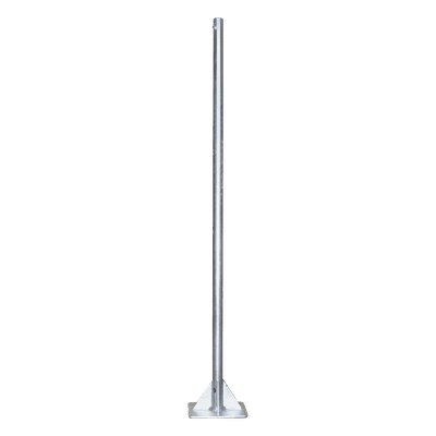 Mástil de 2 metros de 2" Diámetro, con Opresor, Base Soldada . Galvanizado por Inmersión en Caliente.